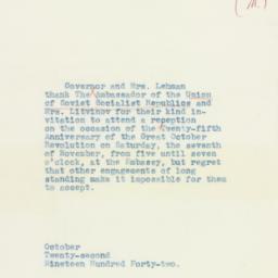 Letter: 1942 October 22