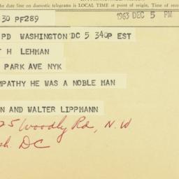 Letter: 1963 December 5