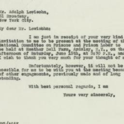 Letter: 1929 May 23