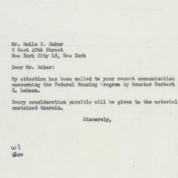 Letter: 1954 August 9