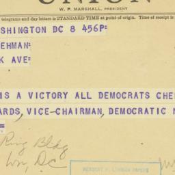 Telegram: 1950 November 8