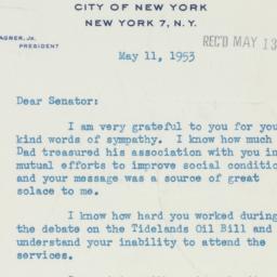 Letter: 1953 May 11