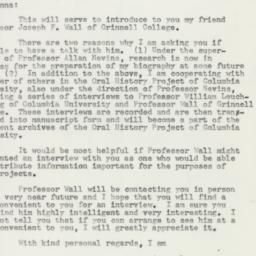 Letter: 1957 May 16