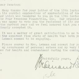 Letter: 1954 December 20