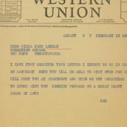 Letter: 1936 February 13
