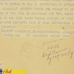 Telegram: 1939 December 18