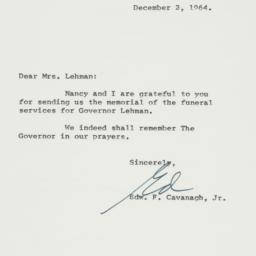 Letter: 1964 December 2