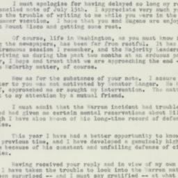 Letter: 1954 August 16