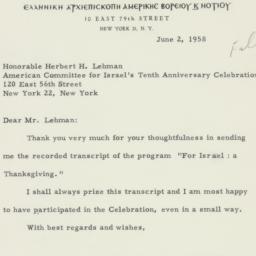 Letter: 1958 June 2