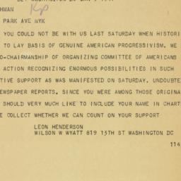 Letter: 1947 January 9