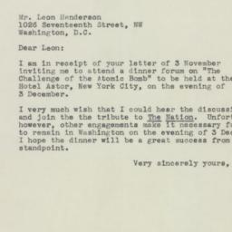 Letter: 1945 November 6