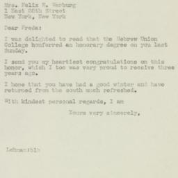Letter: 1945 May 1