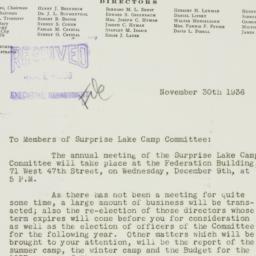 Letter: 1936 November 30