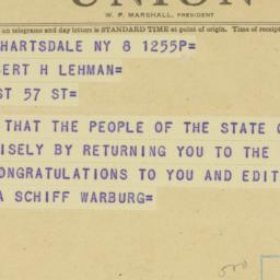 Telegram: 1950 November 8