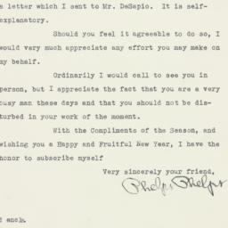 Letter: 1949 December 28