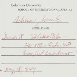 Memorandum: 1949 May 18