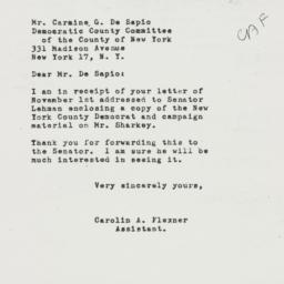 Letter: 1951 November 2