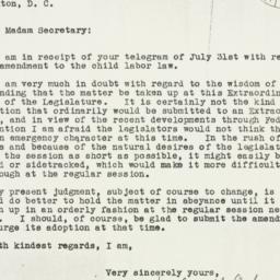 Letter: 1933 August 8