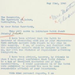 Letter: 1940 May 22