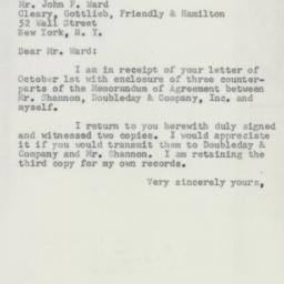 Letter: 1954 October 5