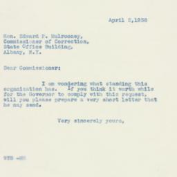 Letter: 1938 April 2