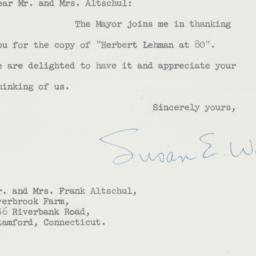 Letter: 1958 May 13