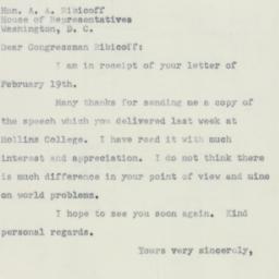 Letter: 1951 February 27