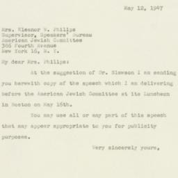 Letter: 1947 May 12