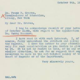 Letter: 1939 October 9