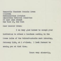 Letter: 1953 February 7