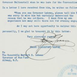 Letter: 1939 October 25