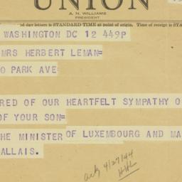 Telegram: 1944 April 12