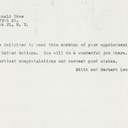 Telegram: 1961 February 18