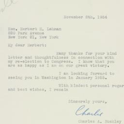 Letter: 1954 November 8