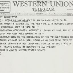 Telegram: 1963 September 10