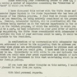 Letter: 1950 July 7