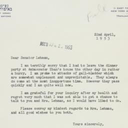 Letter: 1953 April 22