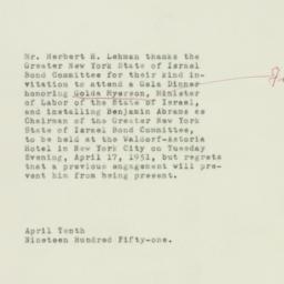 Note: 1951 April 10