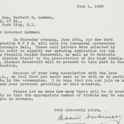 Letter: 1949 June 1