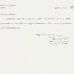 Letter: 1952 April 30
