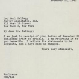 Letter: 1945 November 23