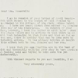 Letter: 1930 May 5