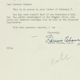 Letter: 1955 February 9