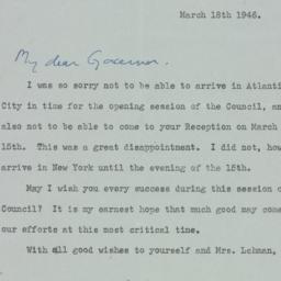 Letter: 1946 March 18