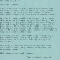 Letter: 1951 October 18