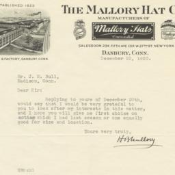 Malloy Hat Co.. Letter