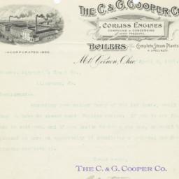 C. & G. Cooper Co.. Letter