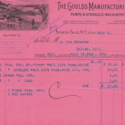 Goulds Manufacturing Co.. Bill
