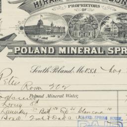 Poland Mineral Springs. Bill