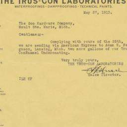Trus-Con Laboratories. Letter
